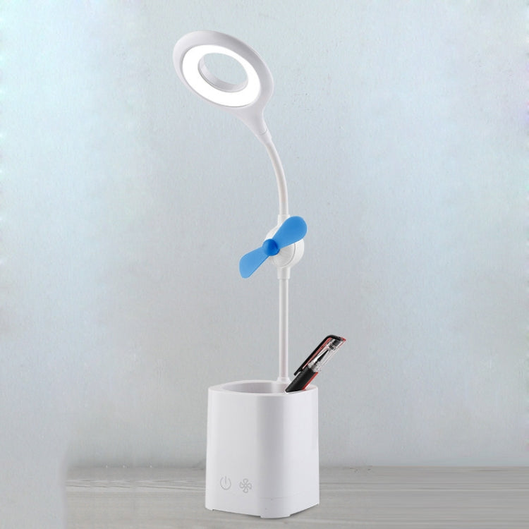 Lampada da scrivania pieghevole USB da comodino con ventilatore a LED WS-8010, Water Drop, Ring, Pen Holder White Fan Blade, Pen Holder Yellow Fan Blade, Pen Holder Blue Fan Blade, Pen Holder Green  Fan Blade