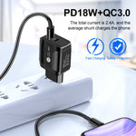 Adattatore alimentazione 18W ricarica rapida PD QC 3.0