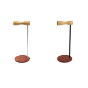 Supporto per display per cuffie montato sulla testa in legno con asta metallica creativa, Single-sided White Metal Rod, Single-sided Black Metal Rod, Double-sided White Metal Rod, Double-sided Black Metal Rod