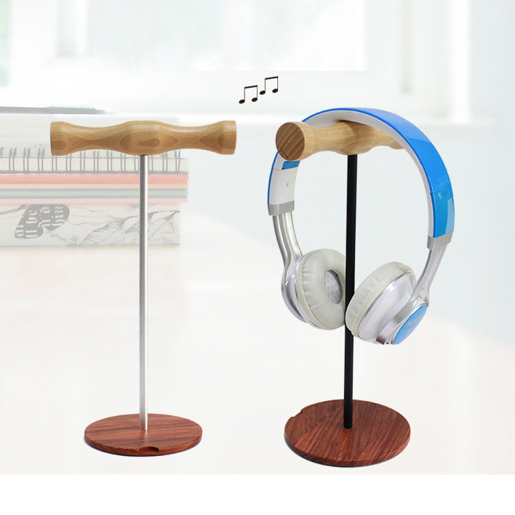 Supporto per display per cuffie montato sulla testa in legno con asta metallica creativa, Single-sided White Metal Rod, Single-sided Black Metal Rod, Double-sided White Metal Rod, Double-sided Black Metal Rod