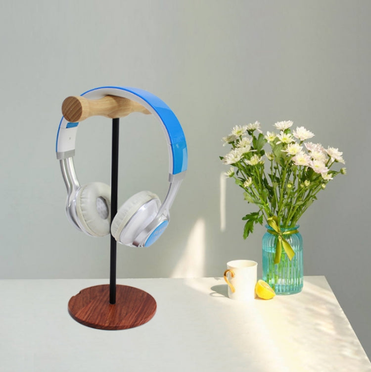 Supporto per display per cuffie montato sulla testa in legno con asta metallica creativa, Single-sided White Metal Rod, Single-sided Black Metal Rod, Double-sided White Metal Rod, Double-sided Black Metal Rod