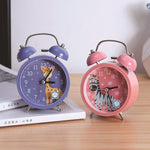 Sveglia Del Fumetto Che Suona Al Comodino Degli Studenti Sveglia In Metallo Con Luce Notturna, Colore Consegna Casuale, Cartoon Alarm Clock