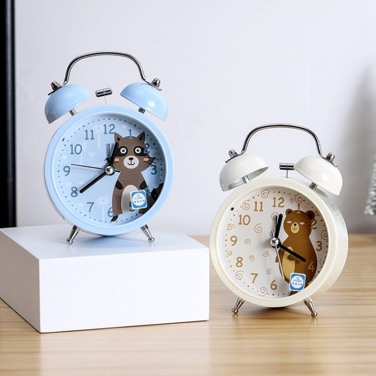 Sveglia Del Fumetto Che Suona Al Comodino Degli Studenti Sveglia In Metallo Con Luce Notturna, Colore Consegna Casuale, Cartoon Alarm Clock