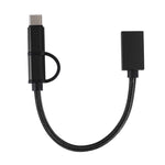 Adattatore USB 3.0 femmina a Micro USB + USB-C maschio 19 cm