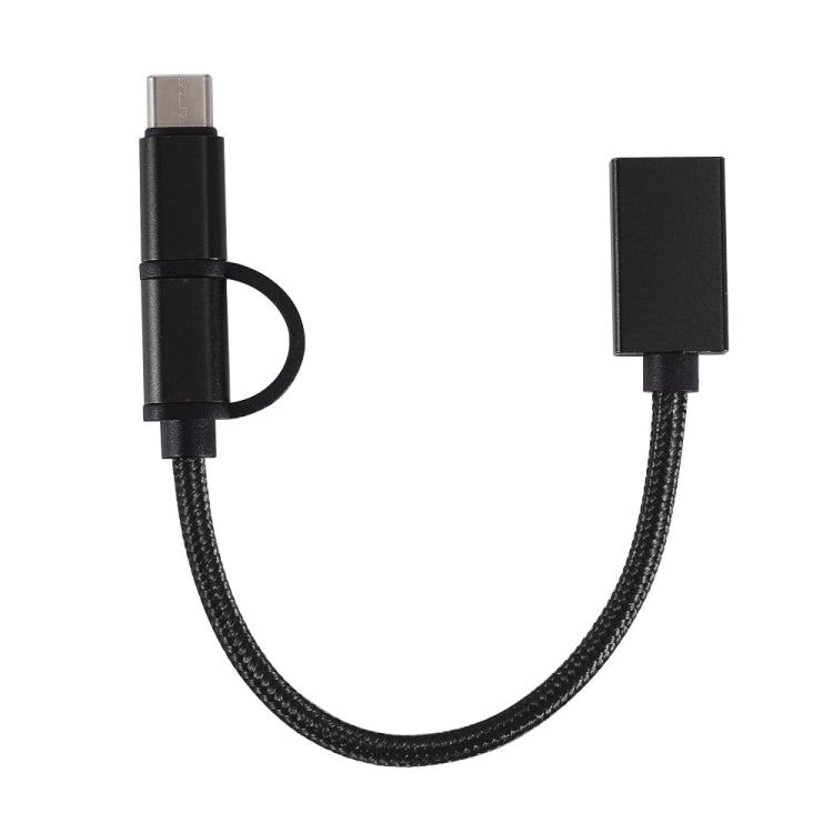 Adattatore USB 3.0 femmina a Micro USB + USB-C maschio 19 cm