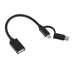 Adattatore USB 3.0 femmina a Micro USB + USB-C maschio 19 cm