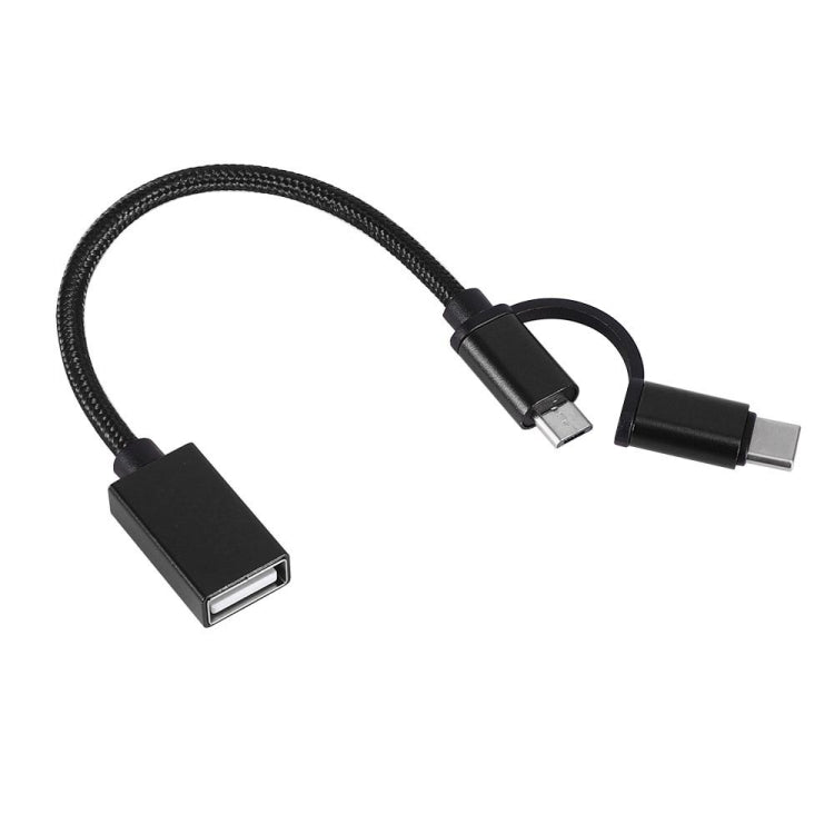 Adattatore USB 3.0 femmina a Micro USB + USB-C maschio 19 cm