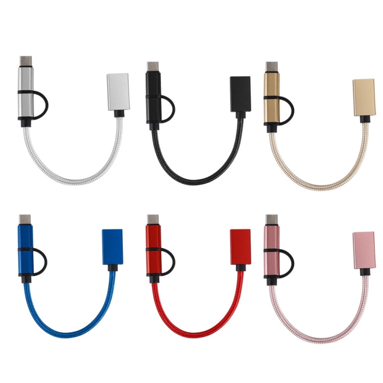 Adattatore USB 3.0 femmina a Micro USB + USB-C maschio 19 cm