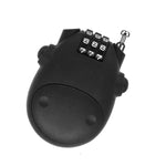 Blocco antifurto per bicicletta portatile per moto Blocco cavo telescopico Blocco password mucca cartone animato, Cow Password Lock(Black), Cow Password Lock(Silver)