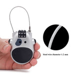 Blocco antifurto per bicicletta portatile per moto Blocco cavo telescopico Blocco password mucca cartone animato, Cow Password Lock(Black), Cow Password Lock(Silver)