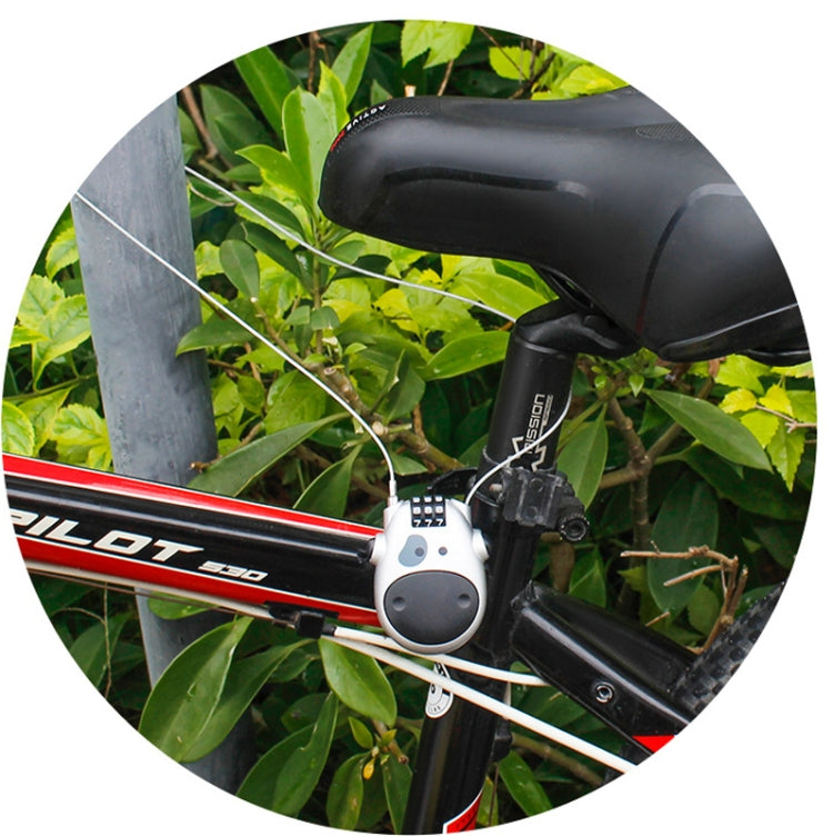 Blocco antifurto per bicicletta portatile per moto Blocco cavo telescopico Blocco password mucca cartone animato, Cow Password Lock(Black), Cow Password Lock(Silver)