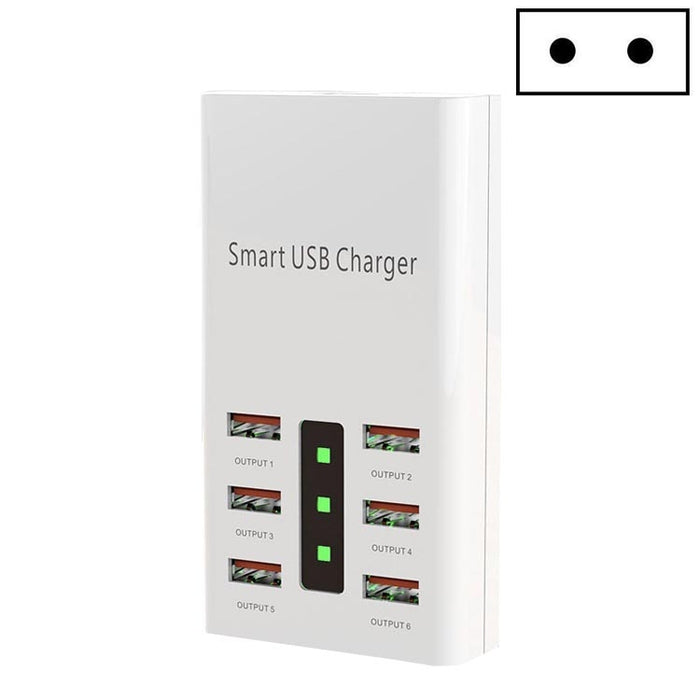 Presa di ricarica multifunzione a 6 porte da 30 W 2 A Caricatore USB universale per smartphone e tablet, US Plug, EU Plug, UK Plug