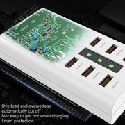 Presa di ricarica multifunzione a 6 porte da 30 W 2 A Caricatore USB universale per smartphone e tablet, US Plug, EU Plug, UK Plug
