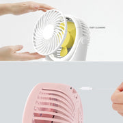 Mini ventilatore USB silenzioso per dormitorio studentesco JD-Q1, White, Pink, Black