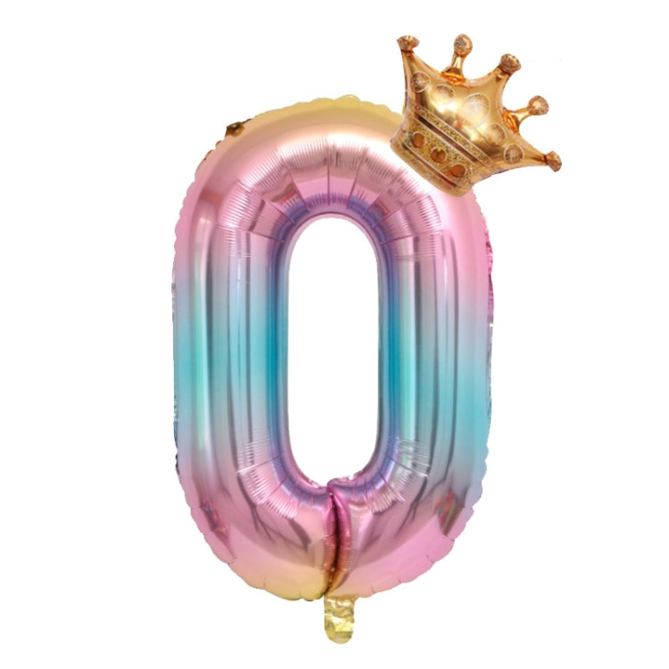 Palloncino digitale con corona di colore sfumato da 32 pollici da 5 pezzi. Palloncino con pellicola per decorazione compleanno per bambini
