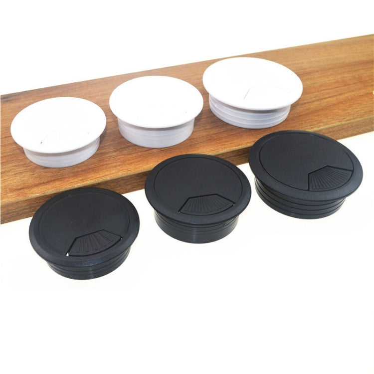 Copri foro per cavi da scrivania per computer in plastica ABS da 20 pezzi, 50mm (Black), 50mm (White), 53mm (Black), 53mm (White), 60mm (Black), 60mm (White), 80mm (Black), 80mm (White)