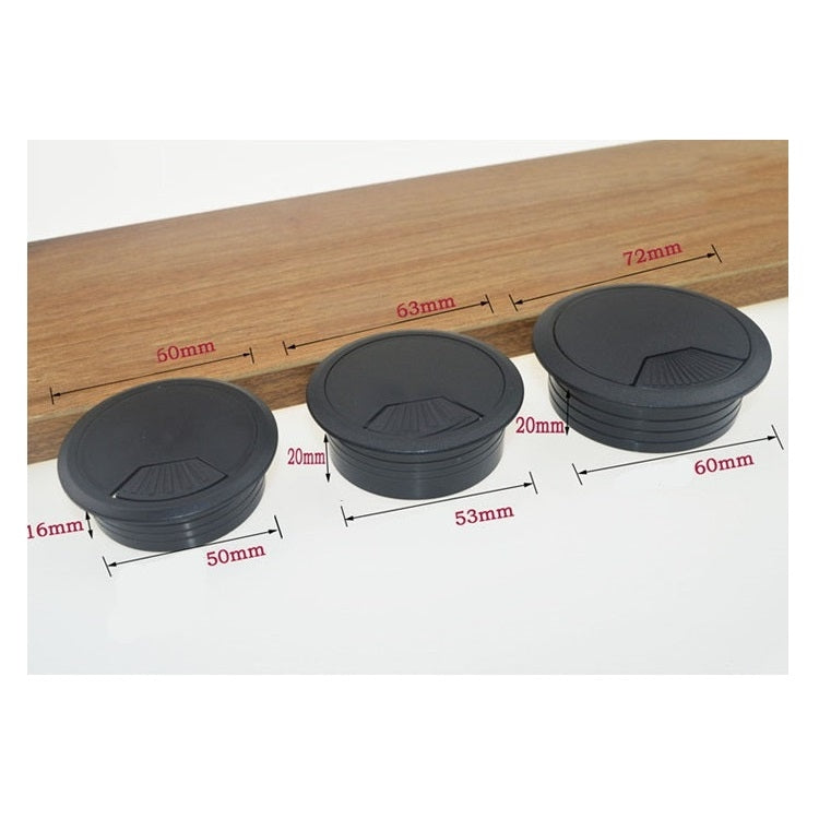 Copri foro per cavi da scrivania per computer in plastica ABS da 20 pezzi, 50mm (Black), 50mm (White), 53mm (Black), 53mm (White), 60mm (Black), 60mm (White), 80mm (Black), 80mm (White)