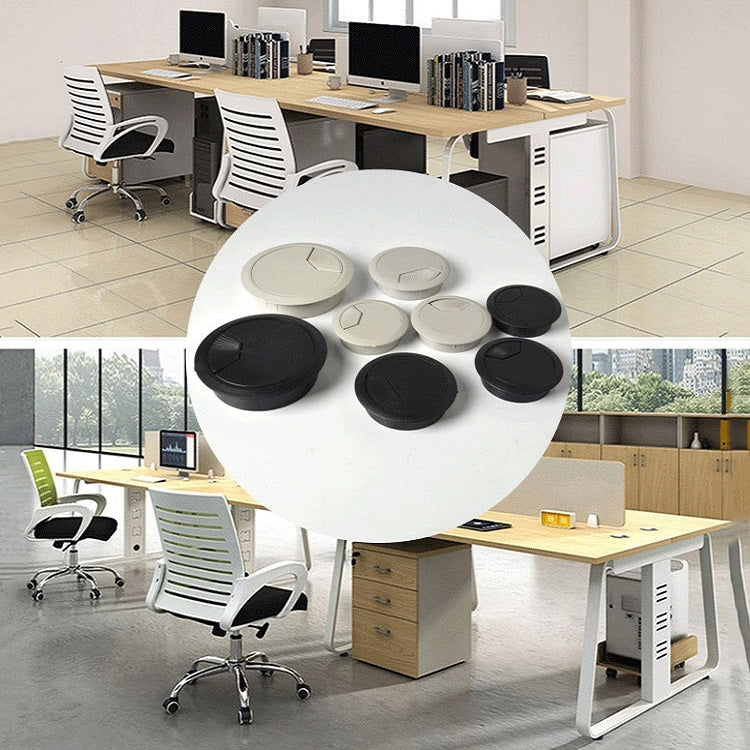 Copri foro per cavi da scrivania per computer in plastica ABS da 20 pezzi, 50mm (Black), 50mm (White), 53mm (Black), 53mm (White), 60mm (Black), 60mm (White), 80mm (Black), 80mm (White)