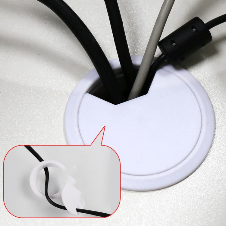 Copri foro per cavi da scrivania per computer in plastica ABS da 20 pezzi, 50mm (Black), 50mm (White), 53mm (Black), 53mm (White), 60mm (Black), 60mm (White), 80mm (Black), 80mm (White)