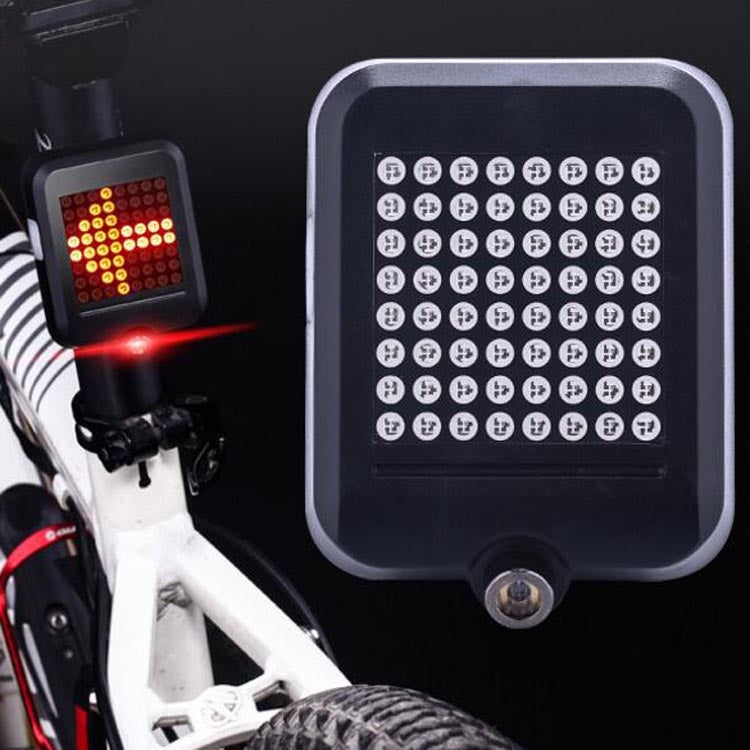 Fanale posteriore intelligente del freno dello sterzo Luce della bicicletta ricaricabile USB Luce di sicurezza per l'avvertimento del ciclismo, Intelligent Steering Brake Tail Light