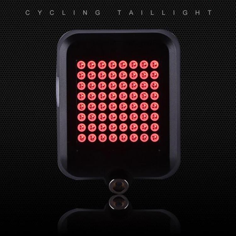 Fanale posteriore intelligente del freno dello sterzo Luce della bicicletta ricaricabile USB Luce di sicurezza per l'avvertimento del ciclismo, Intelligent Steering Brake Tail Light