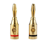 20 pezzi 4 mm placcato in oro con testa a banana presa audio connettore per cavo dell'altoparlante