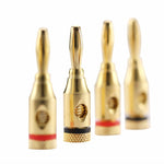 20 pezzi 4 mm placcato in oro con testa a banana presa audio connettore per cavo dell'altoparlante