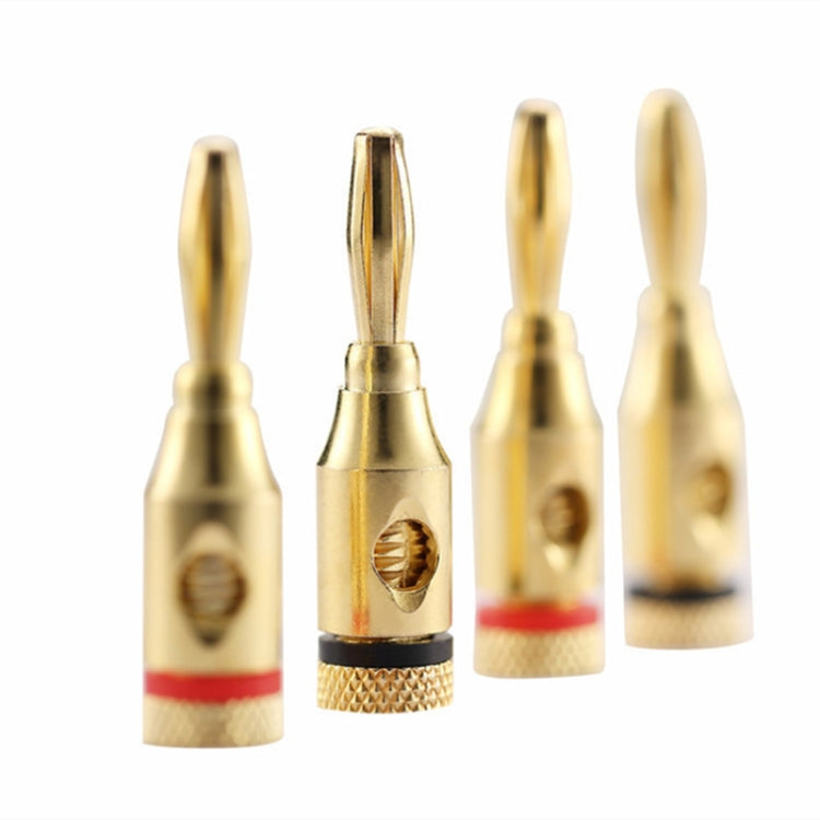 20 pezzi 4 mm placcato in oro con testa a banana presa audio connettore per cavo dell'altoparlante