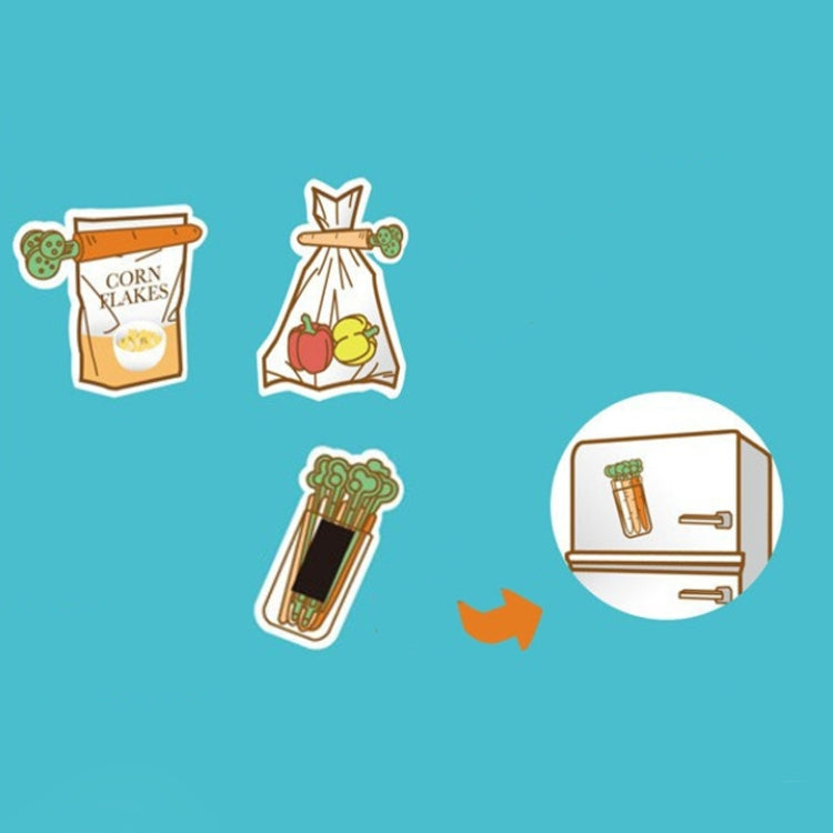 5 set di clip di tenuta per sacchetti di alimenti con clip di tenuta per carote con scatola magnetica, Carrot Sealing Clip