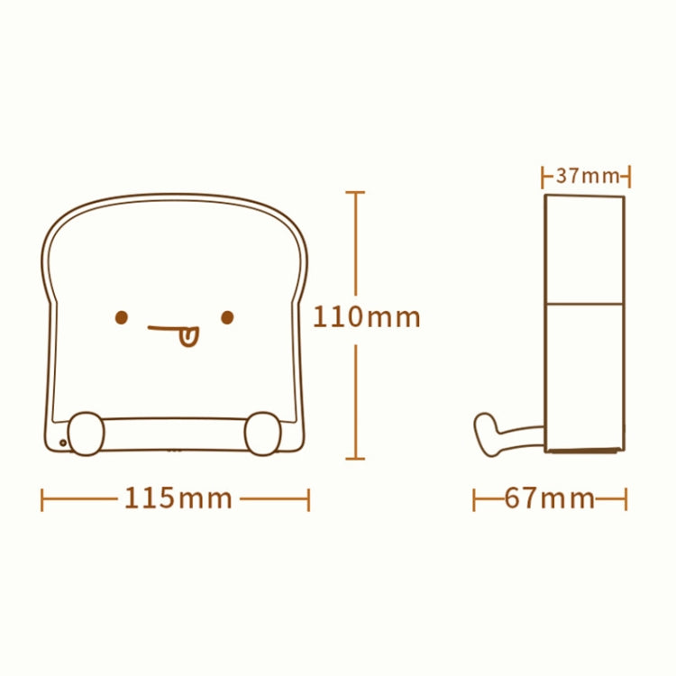 F-L-01 Luce notturna per pane tostato con supporto per cellulare Luce per dormire in camera da letto per bambini, F-L-01 Toast Bread Gluttonous, F-L-01 Toast Bread Snooze, F-L-01 Toast Bread Playful