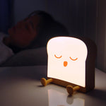 F-L-01 Luce notturna per pane tostato con supporto per cellulare Luce per dormire in camera da letto per bambini, F-L-01 Toast Bread Gluttonous, F-L-01 Toast Bread Snooze, F-L-01 Toast Bread Playful