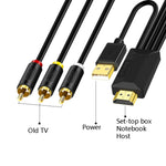 JingHua HDMI-3RCA Cavo di conversione da HDMI a 3RCA Set-Top TV Proiettore Cavo convertitore AV Lotus, 1m, 2m, 3m, 5m
