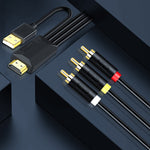JingHua HDMI-3RCA Cavo di conversione da HDMI a 3RCA Set-Top TV Proiettore Cavo convertitore AV Lotus, 1m, 2m, 3m, 5m