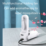 Ventilatore portatile pieghevole USB con torcia e repellente