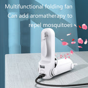 DS208 Ventilatore portatile pieghevole multifunzione USB Torcia elettrica Mini ventilatore portatile repellente per zanzare per aromaterapia, White, Pink, Green