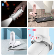 DS208 Ventilatore portatile pieghevole multifunzione USB Torcia elettrica Mini ventilatore portatile repellente per zanzare per aromaterapia, White, Pink, Green