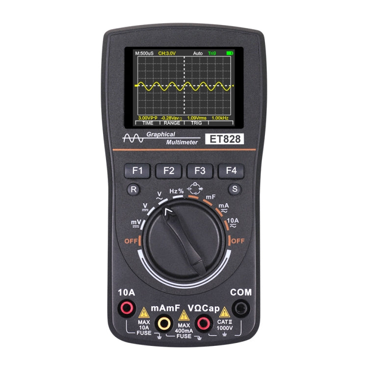 ET828 Multimetro per oscilloscopio 2 in 1 2 in 1 Misuratore di schermo a colori da 2,4 pollici Misuratore di frequenza di resistenza digitale Misuratore di frequenza da 1 MHz a 2,5 Msps