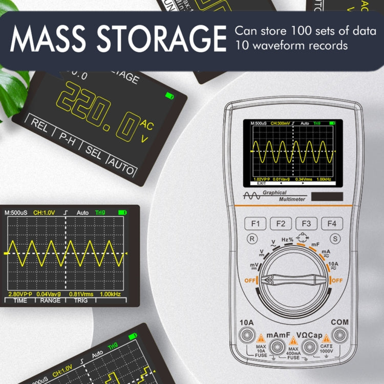 ET828 Multimetro per oscilloscopio 2 in 1 2 in 1 Misuratore di schermo a colori da 2,4 pollici Misuratore di frequenza di resistenza digitale Misuratore di frequenza da 1 MHz a 2,5 Msps