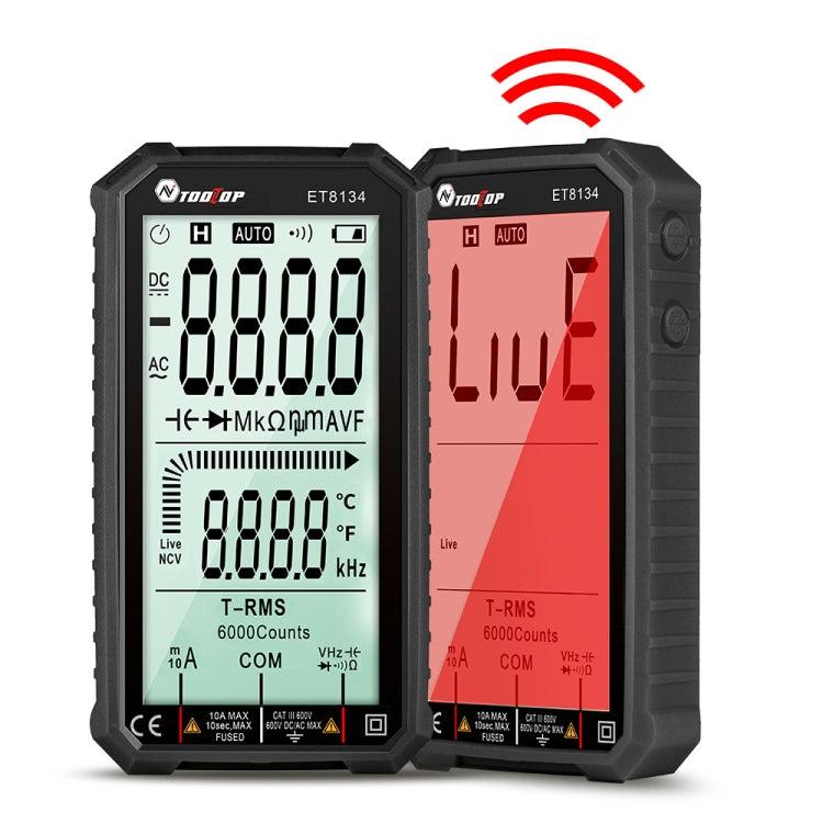 TOOLTOP ET8134 Multimetro a schermo intero LCD da 4,7 pollici con funzione di allarme cambio colore, ET8134