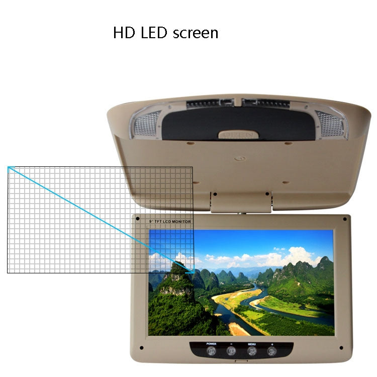 Display da soffitto per auto con display per retromarcia per auto HD da 9 pollici, 9 inch (Black), 9 inch (Beige), 9 inch