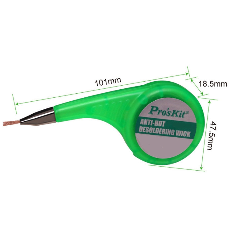 Nastro di aspirazione in stagno con filo di aspirazione in stagno antiscottatura ProsKit, DP-033A 2mx1.5mm, DP-033B 2mx2mm, DP-033C 2mx2.5mm, DP-033D 1.5mx3mm, DP-033E 1.5mx3.5mm