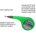 Nastro di aspirazione in stagno con filo di aspirazione in stagno antiscottatura ProsKit, DP-033A 2mx1.5mm, DP-033B 2mx2mm, DP-033C 2mx2.5mm, DP-033D 1.5mx3mm, DP-033E 1.5mx3.5mm