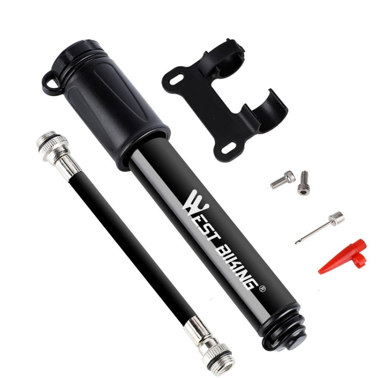Pompa ad alta pressione per bicicletta West Biking Mini gonfiatore portatile da basket con tubo flessibile, Basketball Inflator With Hose(Black)