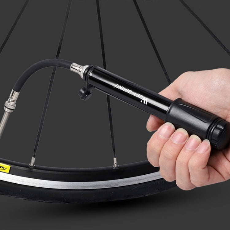 Pompa ad alta pressione per bicicletta West Biking Mini gonfiatore portatile da basket con tubo flessibile, Basketball Inflator With Hose(Black)