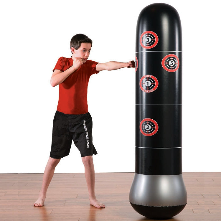 Sacco da boxe da boxe ispessito colonna da boxe per bicchiere gonfiabile verticale per adulti e bambini, altezza: 1,6 m, 1.6m