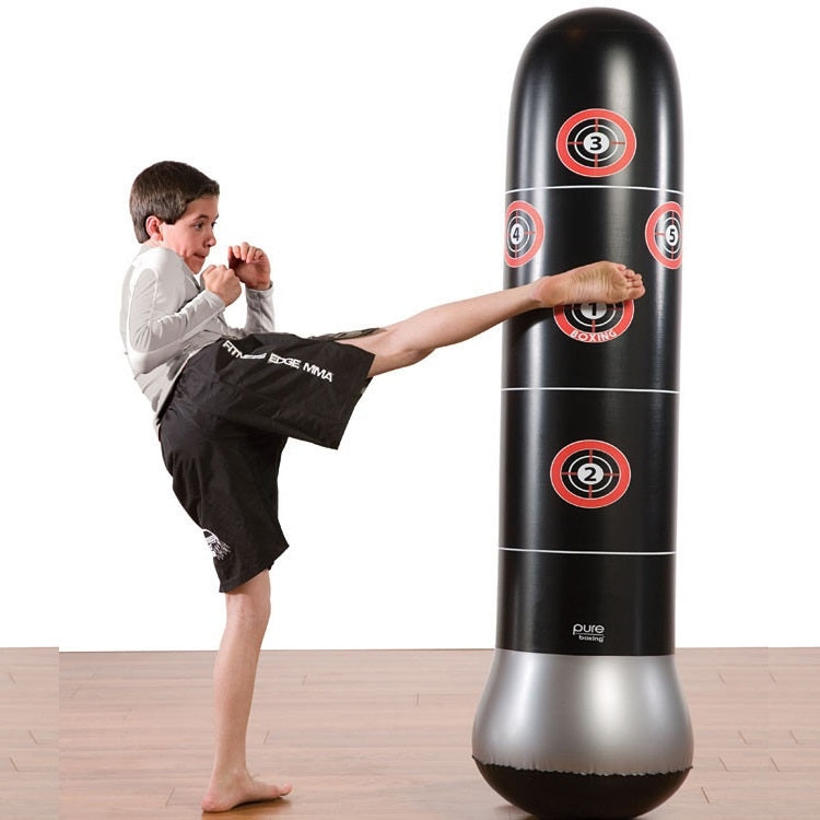 Sacco da boxe da boxe ispessito colonna da boxe per bicchiere gonfiabile verticale per adulti e bambini, altezza: 1,6 m, 1.6m