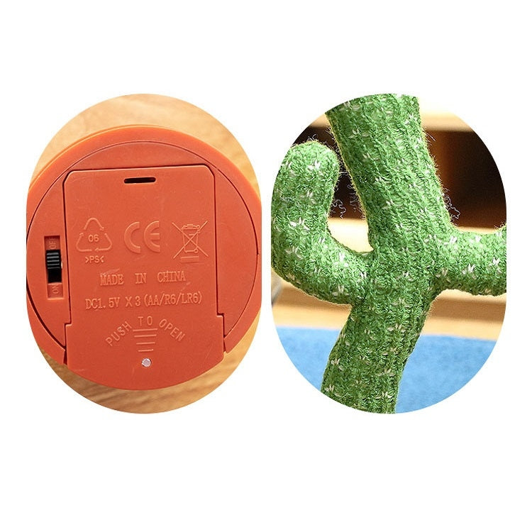 Bambola regalo per le vacanze con canto di cactus danzante elettrico per bambini, No Battery