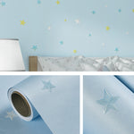 Carta da parati autoadesiva 3D stelle luna, adesivo da parete per bambini del Mediterraneo, 0.53 x 3m