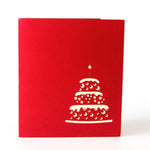 Biglietto di compleanno per torta tridimensionale 3D da 2 pezzi. Biglietto piccolo regalo fatto a mano per bambini, Red Cover, Golden Cover