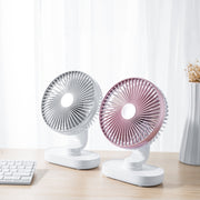 D77 Desktop Automatic Shaking hHead Fan Muto Ventilatore USB portatile per dormitorio per ufficio domestico, Ivory, Rose Pink